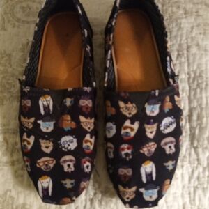 Bob's By Skechers Black Slippers with Colorful Animal Faces